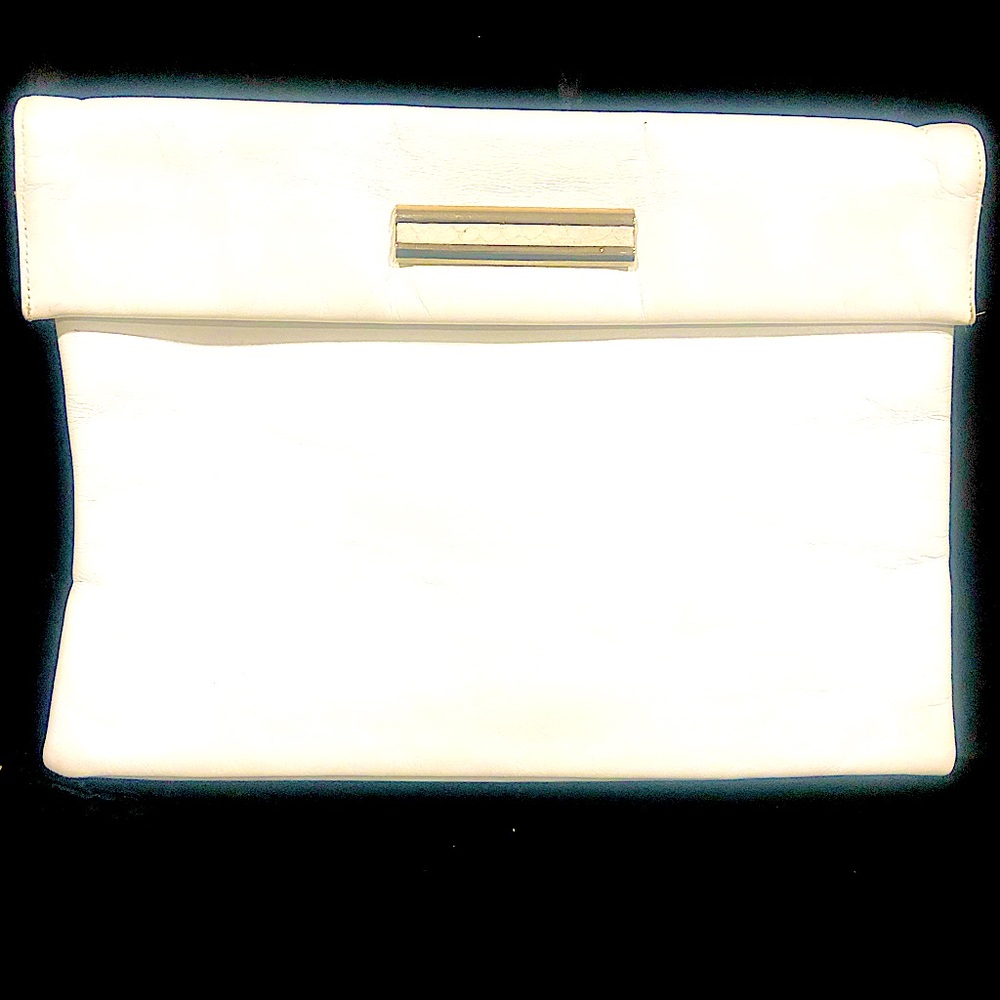 RUTH SALTZ leather and snakeskin clutch